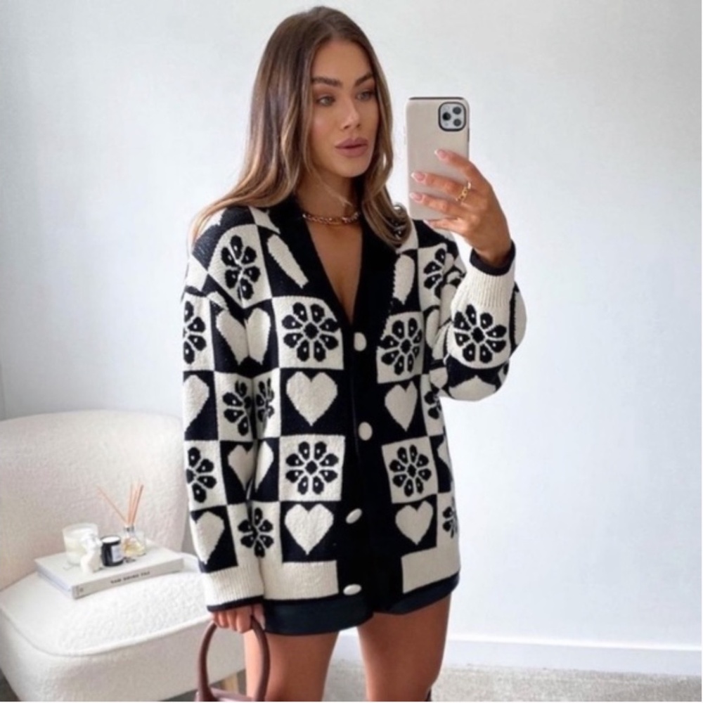 ZARA Jacquard Cardigan NWT